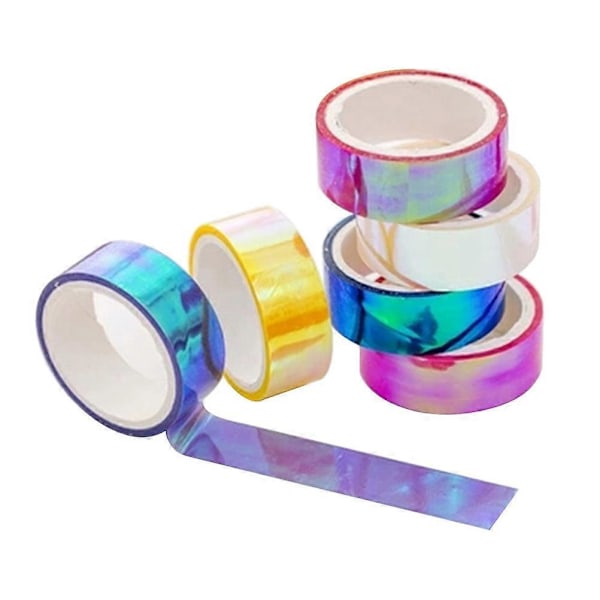 12 Rullar Regnbågsfilmtejp Hög Viskositet Gradient PE Vattentät Självhäftande DIY-tejp (Blandade Färger)