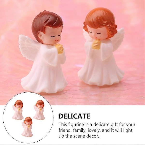 3 stk. Bedende Engel Baby Statue Kreativ Engel Figur Hjem Desktop Ornament