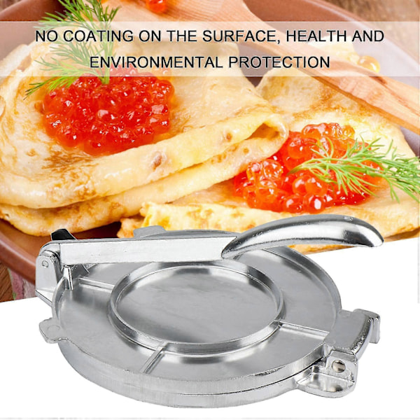 8-tommers Multifunksjonell Kake Pai Presse i Aluminium Manuell Tortilla Deigpresse Kjøkkentilbehør