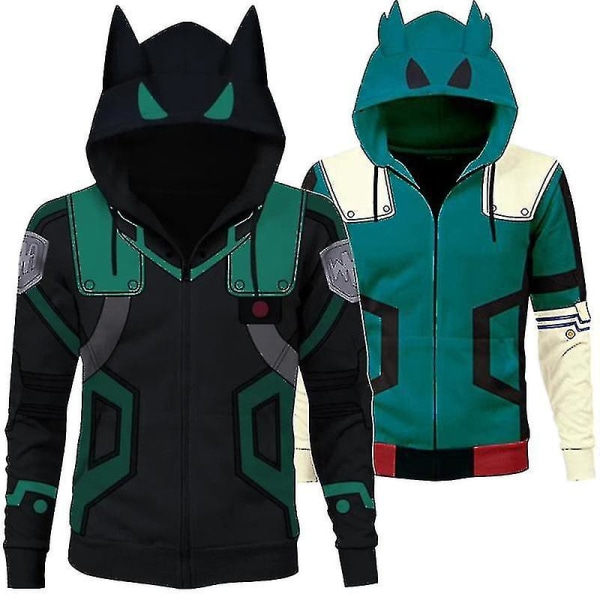 My Hero Academia Midoriya Izuku Deku Kostymjacka Vuxen unisex huvtröja Sweatshirts A S