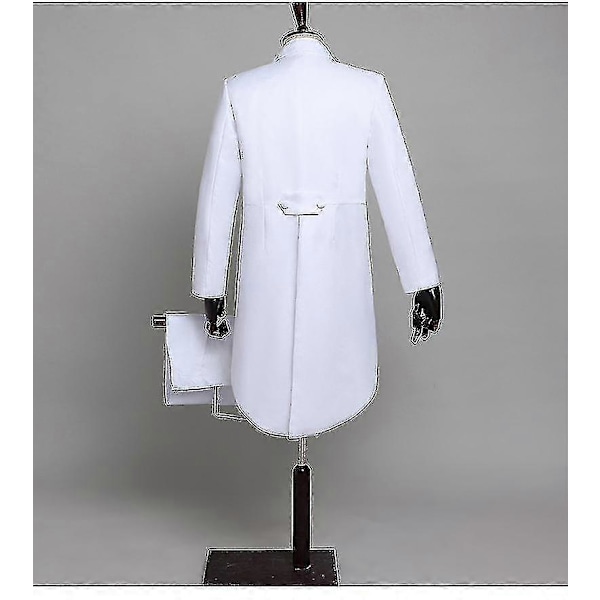 Herre Kjolefrakke Smoking Bukser Sæt, Herre Smoking Bukser Sæt Med Butterfly WHITE XL