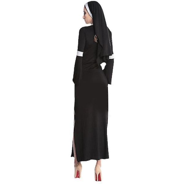 Halloween Nun Kostym Cosplay Vampire Devil Costume Halloween Kostymer Hög kvalitet XL