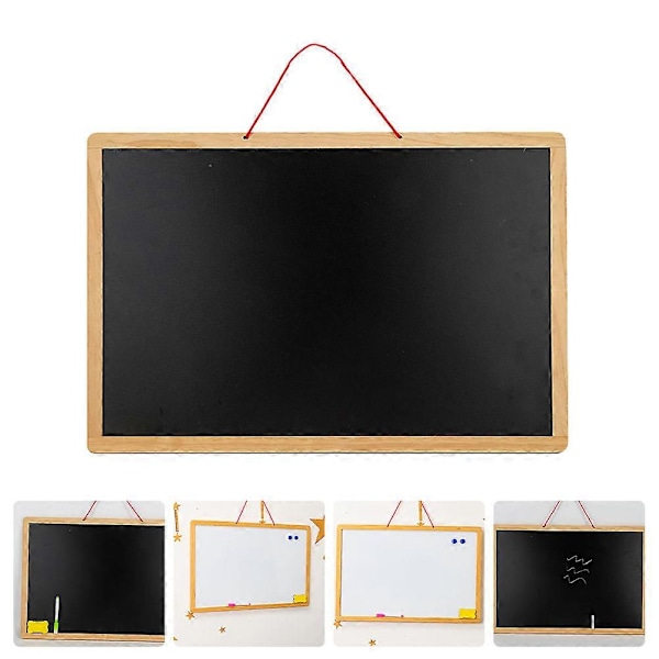 1 stk. dobbeltsidet tavle whiteboard praktisk træ skrive tavle