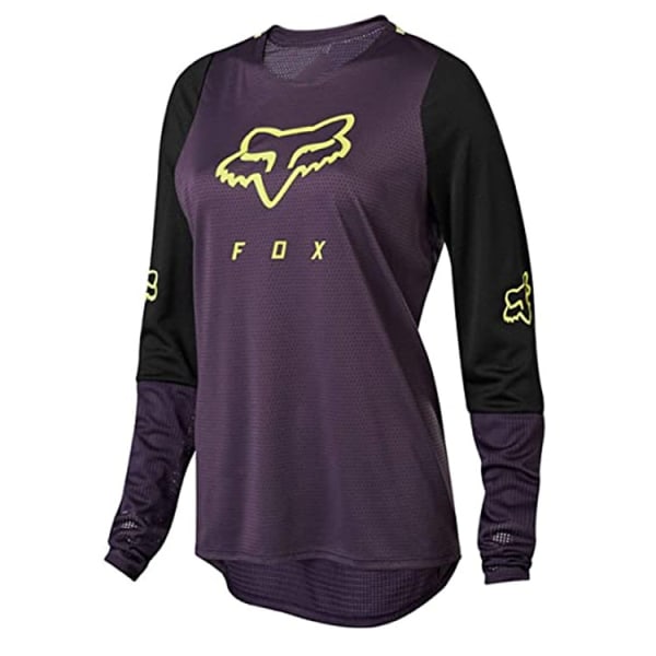 Sommar, långärmad FOX, långärmad T-shirt för utomhussporter som andas purple M