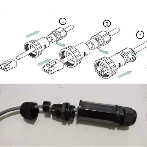 5 stk. M22z Skærmet Rj45 Vandtæt Cat5/5e/6 8p8c Konnektor Ip67 Ethernet Lan Kabel Konnektor Doubl