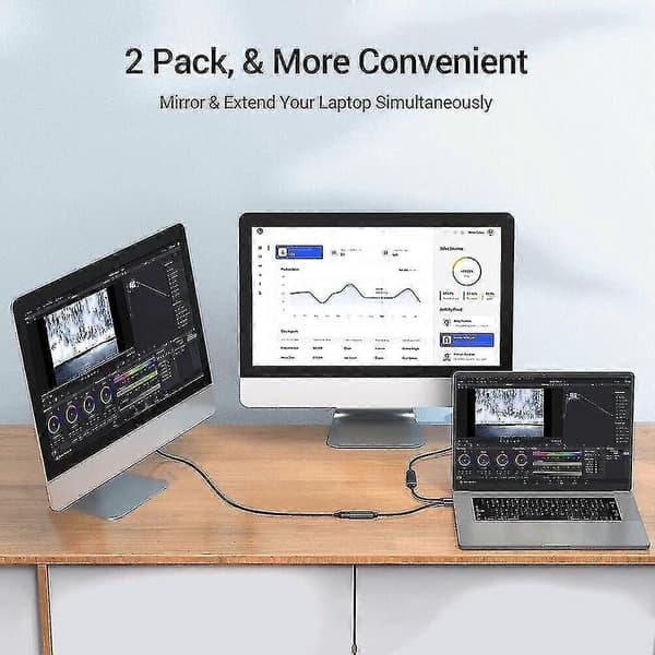 USB-C till HDMI-adapter 4K för Mac OS, kompatibel med Macbook Pro 2019 - 2-pack