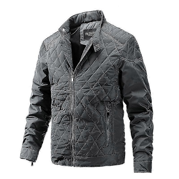 Ny Vinterjacka Herr Varm Ytterkläder Mode Rutiga Jackor Kappa Herr Sta Gray 4XL
