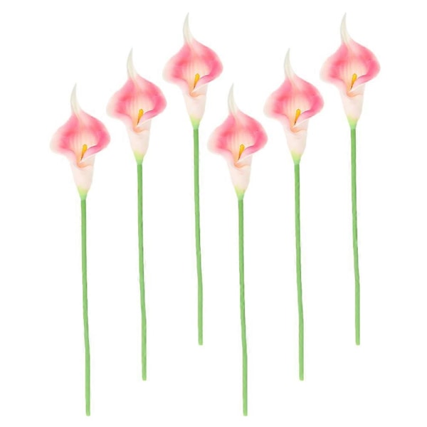 6 st Konstgjorda Blomstjälkar Falska Kallablommor Livfulla Simuleringsblommor
