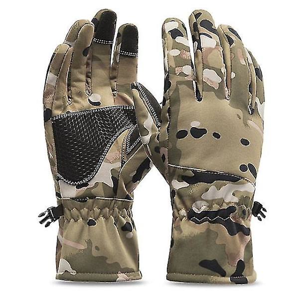 Talvikäsineet Lämpimät Vedenpitävät Liukumattomat Kalastuskäsineet Moottoripyöräkäsineet Talvi Camo Metsästys Hiihto Retkeilykäsineet Desert camouflage L
