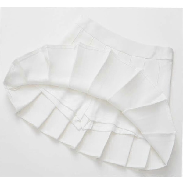 Tyttöjen korkeavyötäröinen pliseerattu vetoketjullinen tennishenkinen skater-minihame (lapset) White 100cm  1-2 Years