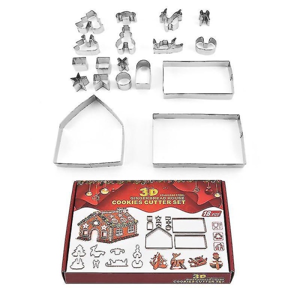 18 st Julkaksmått Set Jul Kexformar Rostfritt 18 PCS
