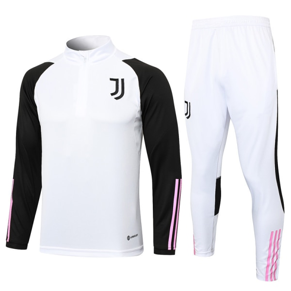 Säsong 23-24 Juventus hemma långärmad tröja set barns långärmad set för vuxna white L