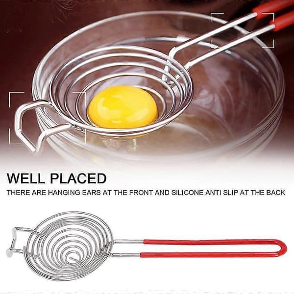 Eggeplomme-separator, eggedeler i rustfritt stål, 2 stk