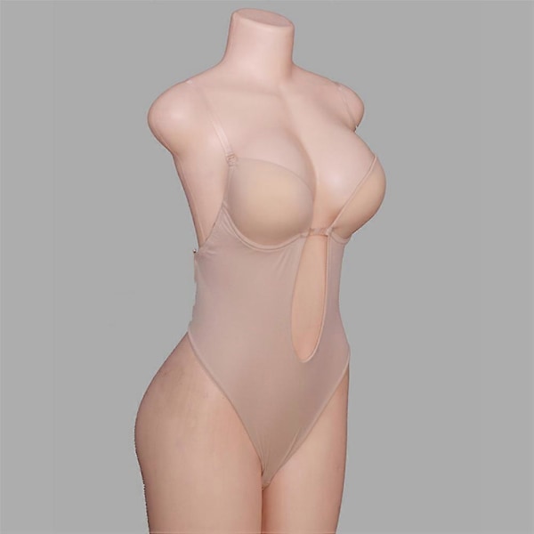 Ryggløs korsett for kvinner, usynlig shapewear, praktisk slankende shapewear-BH, hudfarge, størrelse XL
