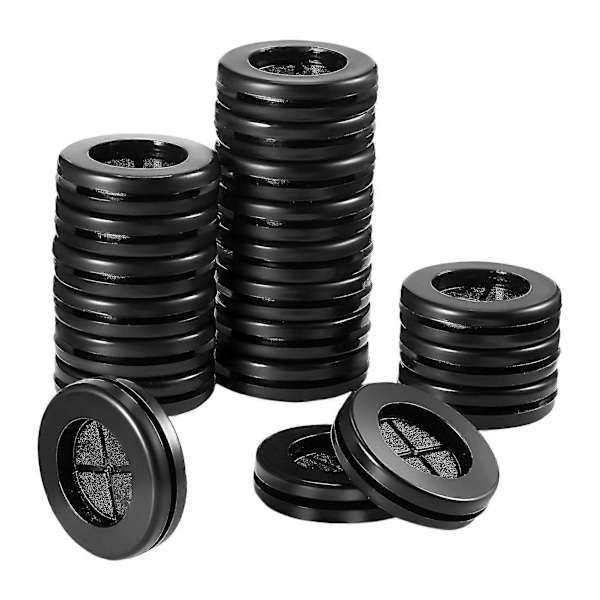 50 stk. 25 mm dobbeltsidede gummigennemføringer, ledningsbeskyttelsesgennemføringer, stik, syntetiske gummigennemføringer Fo