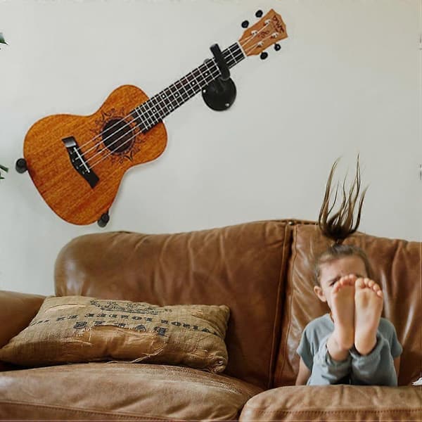 1 Set Gitarr Väggfäste Horisontellt Gitarr Väggfäste Metall Hängare Hållare för Bas Ukulele