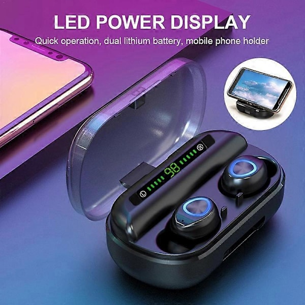 V10 LED Display Trådløs Bluetooth-kompatibel 5.0 In-Ear Høretelefon Touch Kontrol Headset