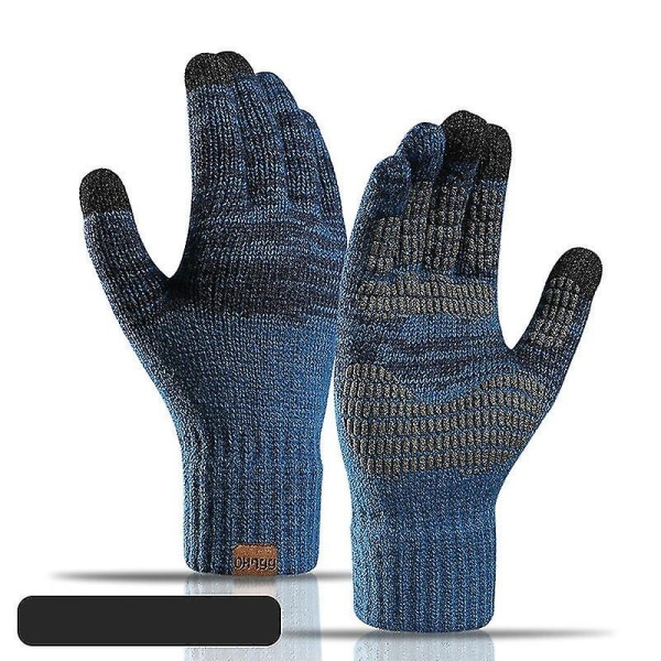 Kvinnors stickade vinterhandskar Cashmere stickade kvinnor höst vinter varma tjocka handskar pekskärm skidhandskar Navy blue