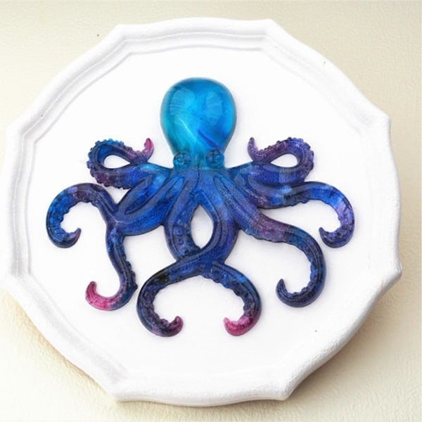 DIY Blæksprutteform Klar Tekstur Silikone Håndlavet Dyr Resin Form til Børn