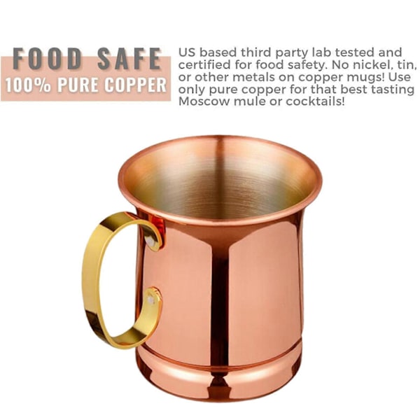 5x Ruostumattomasta teräksestä valmistettu olut-/maitomuki, käsintehty Moscow Mule -kuppi, Moscow Mule, juoma-astiat