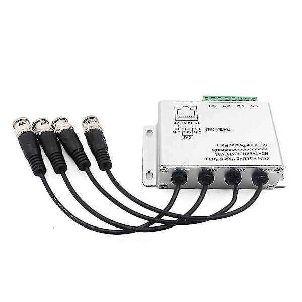 4-kanals HD CVI/TVI/AHD Passiv Transceiver 8-kanals Video Balun Adapter Sender BNC Til UTP Cat5/5e
