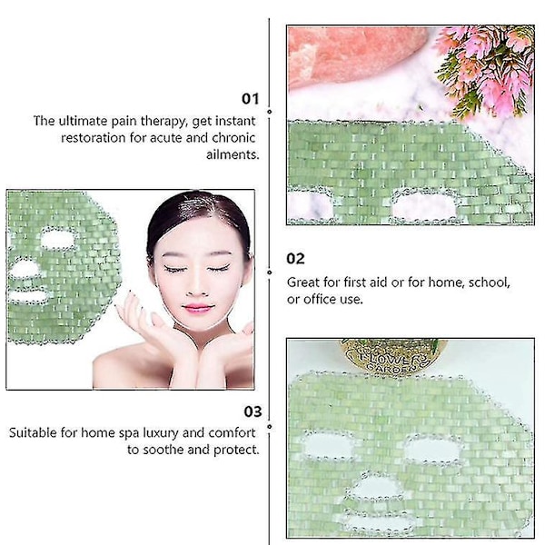 Tflycq Rosa Kristall Ögonmask Handgjord Ögonridå Kristall Sovmask Rosakvarts Kylterapi Ansiktsmassagerare Naturlig Jade Mask green face mask