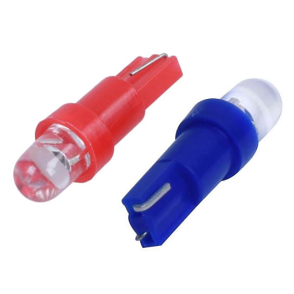 20 X Dc 12v Led Rød/blå Pære Instrumentbræt T5 Lampe Til Biler