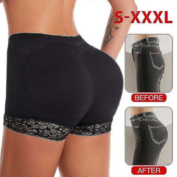 Kvinnor Vadderade Push Up Trosor Butt Lifter Shaper Falsk Rumpa Stuss Höftkuddar Osynliga Kontrolltrosor Underkläder Lingerie C Apricot L