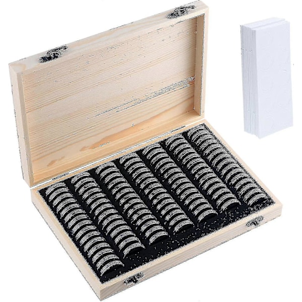 100-pack Trä Samlarlådor Med Runda Kapslar För Mynt Yaying Shop