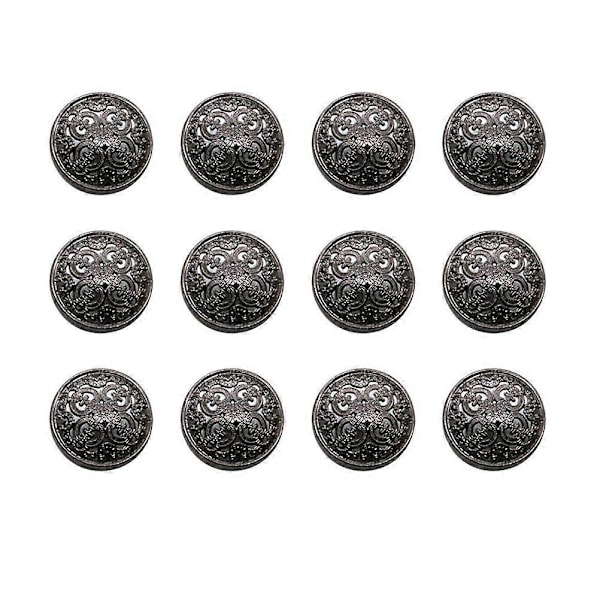 30 stk 25mm Stilig Metallspenne Utstanset Knapp Håndverktøy Ned Knapp DIY Syknapper for Dekor (Svart)