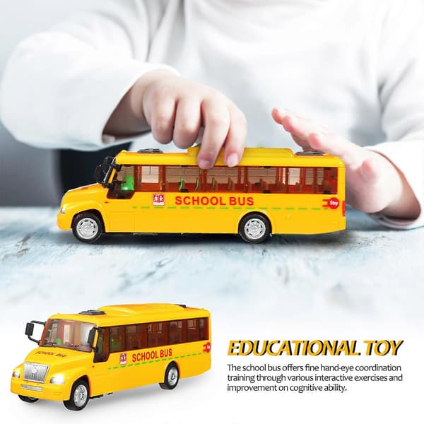 Skolebus Legetøjsbil Model Legetøj Simulation Bus Model Træk Tilbage Bus Model med Lys og Lyd