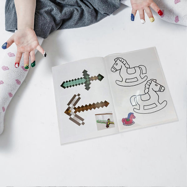 JIKAIX 3D-tulostusalbumi, monitoiminen, monipuoliset kuviot, kirkkaat värit, A4-kokoinen maalaus DIY 3D-kynämallipaperikirja lasten leluihin kouluun