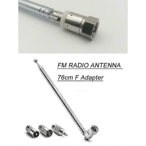 Bose Wave F -tyypin radioantennille FM teleskooppiantenni 3,5 mm adapteriliittimellä hopea 4 kpl