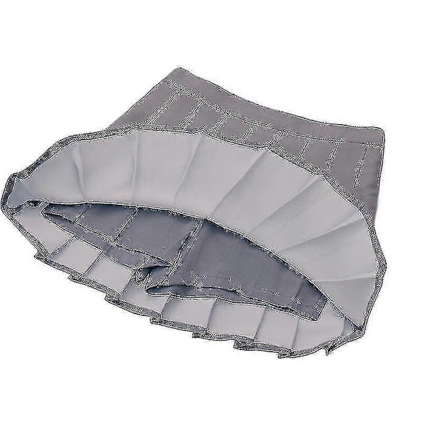 Tyttöjen korkeavyötäröinen pliseerattu vetoketjullinen tennishenkinen skater-minihame (lapset) Grey 140cm  9-10 Years