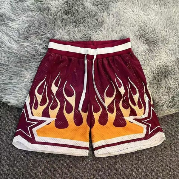 Basketbollshorts Amerikanska Shorts Lös Passform Andningsbara Träningsbyxor red L