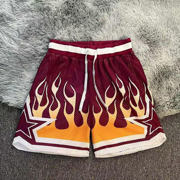 Basketbollshorts Amerikanska Shorts Lös Passform Andningsbara Träningsbyxor red M