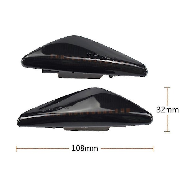 2 stk. D Bil LED Side Blinklys Til- X3 F25 X5 E70 X6 E71 E72 2008-