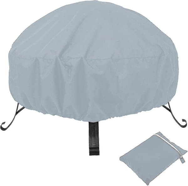 Rund Eldstadstäcke, Vattentätt Återanvändbart Eldstadstäcke Tarp Eldstadstäcke Utomhus Eldstadstäcke Med Dragkedja (122 X 46 Cm, Grå)