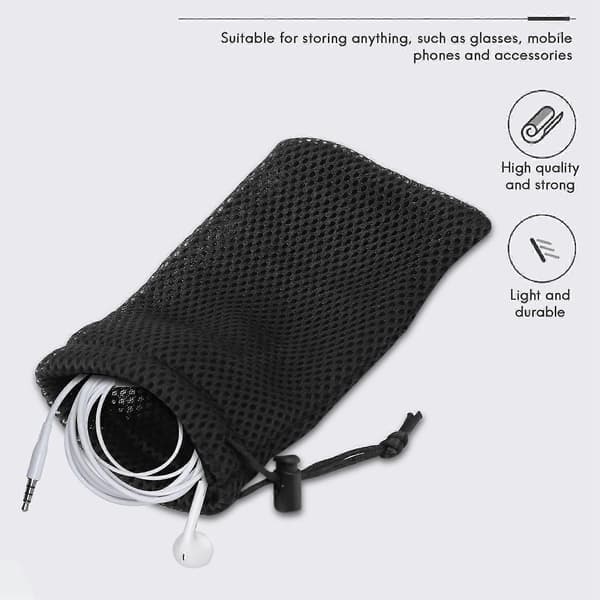 5-pak Nylon Mesh Trækpose - 3,5 x 7,3 tommer Multifunktionel Rejse & Udendørs