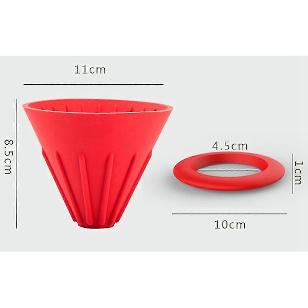 3 stk. Kaffefilterkopp Gjenbrukbart Silikagel Kaffefilter Sammenleggbar Kaffetrakt Drypp Med 1