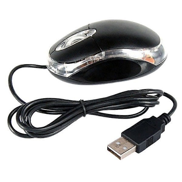 1 stk Optisk USB Kablet Mus Profesjonell Kontor Datamus for PC Stasjonær Bærbar (Svart)