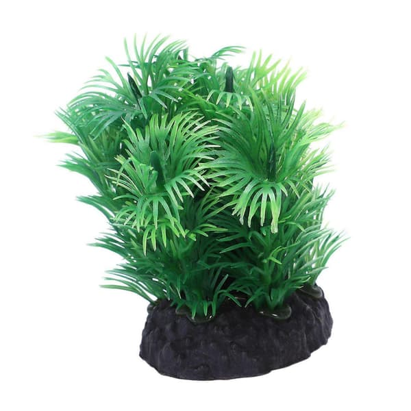 2x Akvarium Konstgjord Plast Gräs Vattenväxt Akvarieväxt Grön 8cm