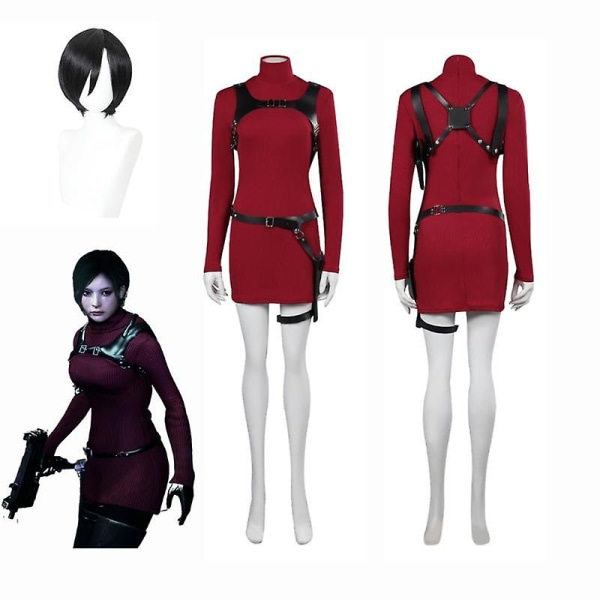 Kvinnlig Resident 4 Ada Wong Cosplay Kostym Evil Dress Outfits Fantasia Halloween Carnival Utklädnadsdräkt För Vuxna Kvinnor Flickor XL