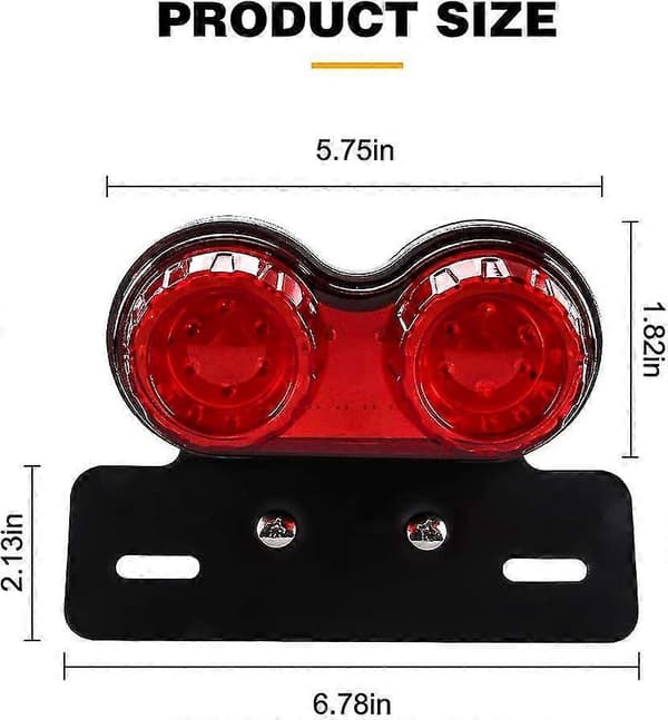 Motorsykkel LED Baklys Brems Blinklys Skiltholder