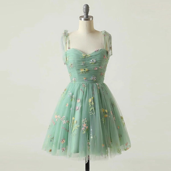 Kjoler til Kvinder Hjemkomst Kjoler Pufærme Blomsterbroderi Tyl Formelle Kjoler Green 1 3XL