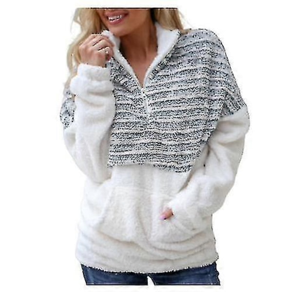 Langærmet varm sweater til kvinder efterår vinter sweater pullover tøj Blue L