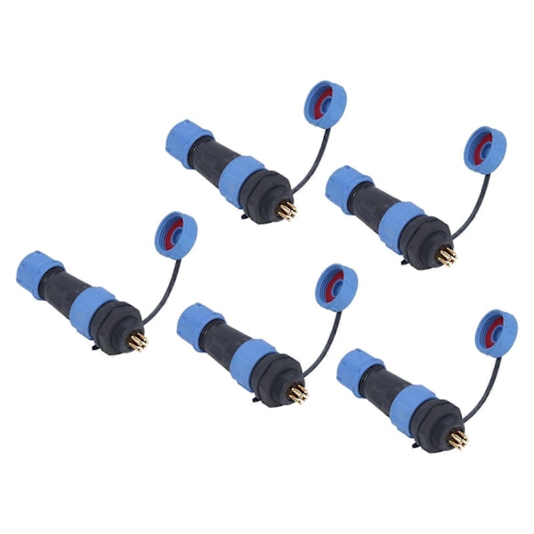 5 st Industriell Elektrisk Strömkabelkontakt 7-Pin IP68 Vattentät Svetsad Hane Hona Aviation Bulkhead Kontakt AC125V 5A