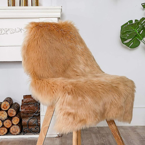 Tflycqluxury Mjukt Fuskfårskinnsöverdrag för Stol Sittdyna Plysch Pälsområdesmattor För Sovrum, 2ft X 3ft, Vit