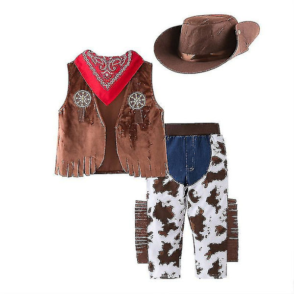 4 st Västern Cowboy Stil Kläder Vuxen Barn Kläder Klassisk Denim Jacka Väst Hög Kvalitet 80