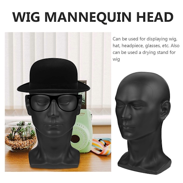PVC Mannekäng Huvud Manlig Ställ Modell Displayhållare för Hatt Halsduk Peruk Glasögon